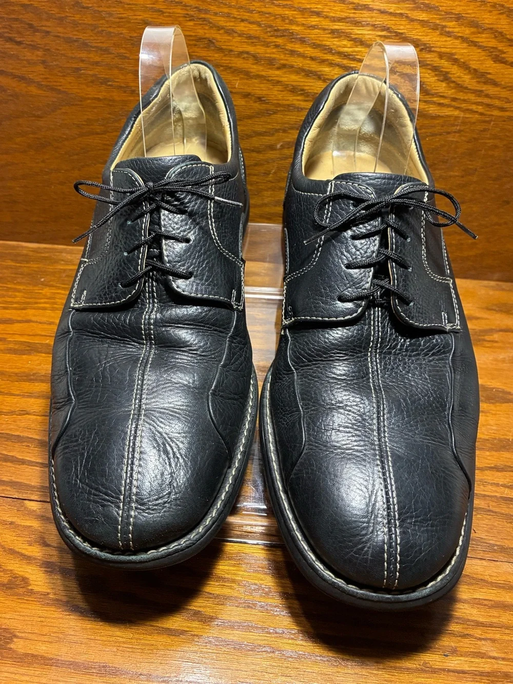 Johnston & Murphy Sheepskin Pebbled Leather Oxford Shoes Black Men’s 10.5